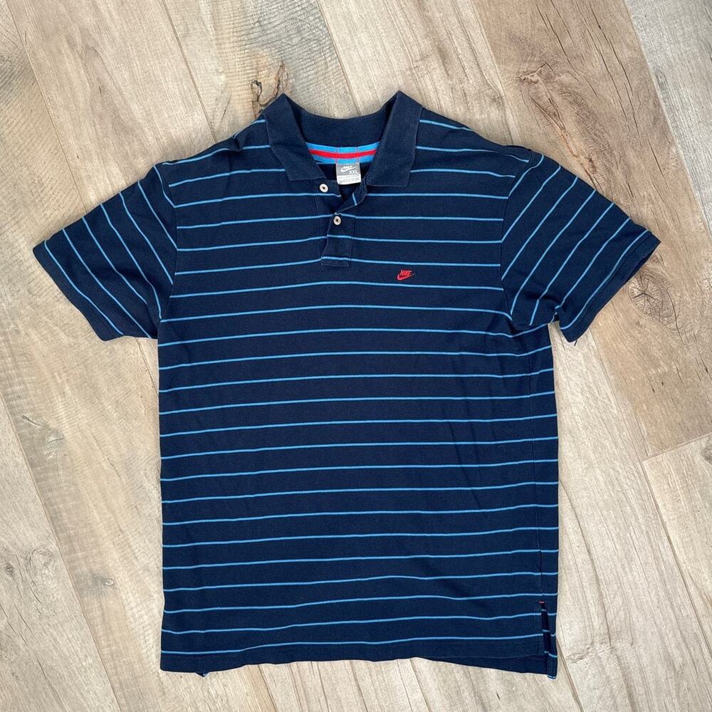 Vintage Nike Blue Polo Shirt Mens Size 2XL XXL